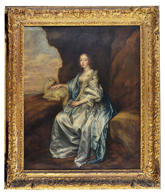 Appraisal: AFTER ANTHONY VAN DYCK'Lady Mary Villiers as St Agnes' oils