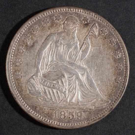 Appraisal: United States seated Liberty type silver half dollar AU- Estimate