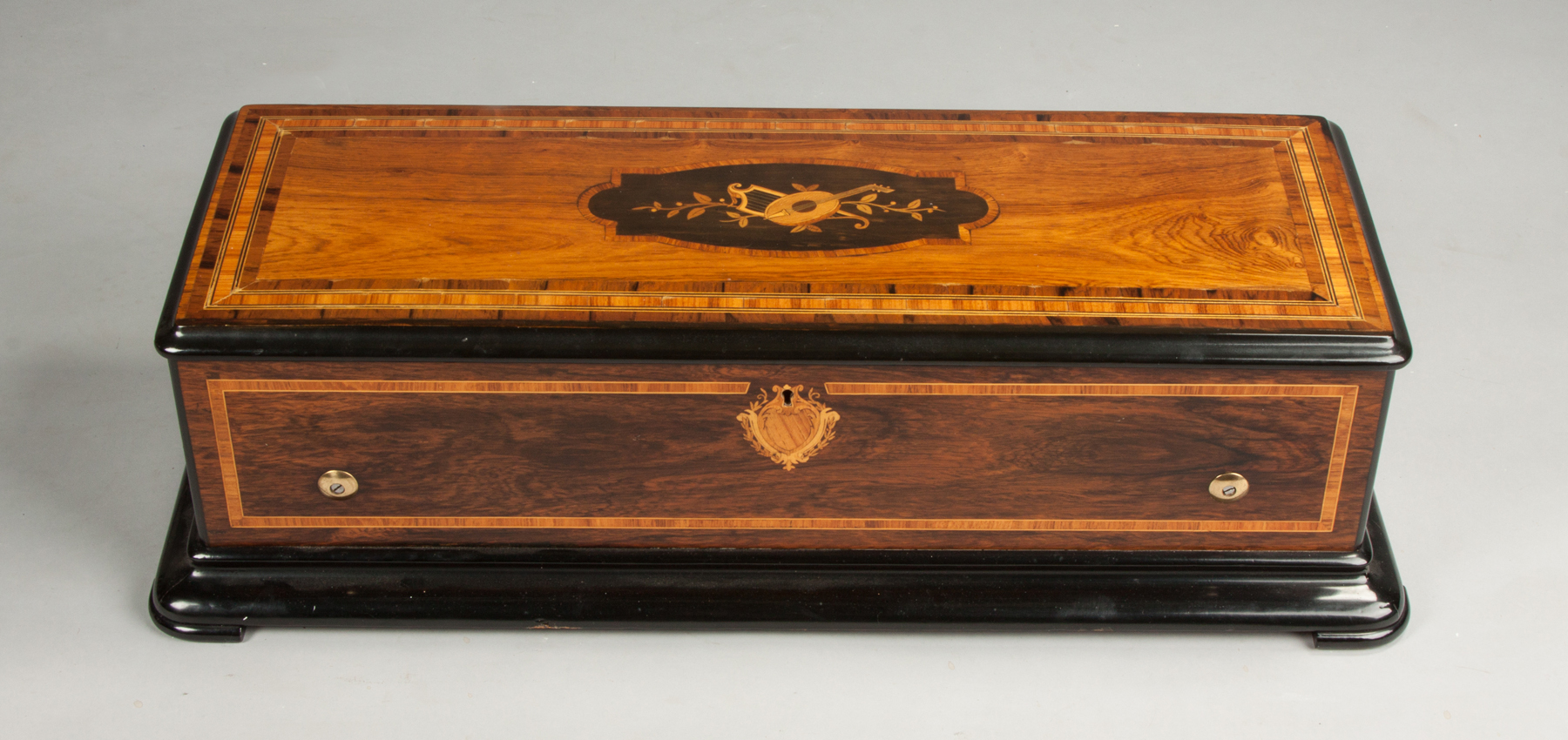 Appraisal: Swiss Music Box Inlaid rosewood case