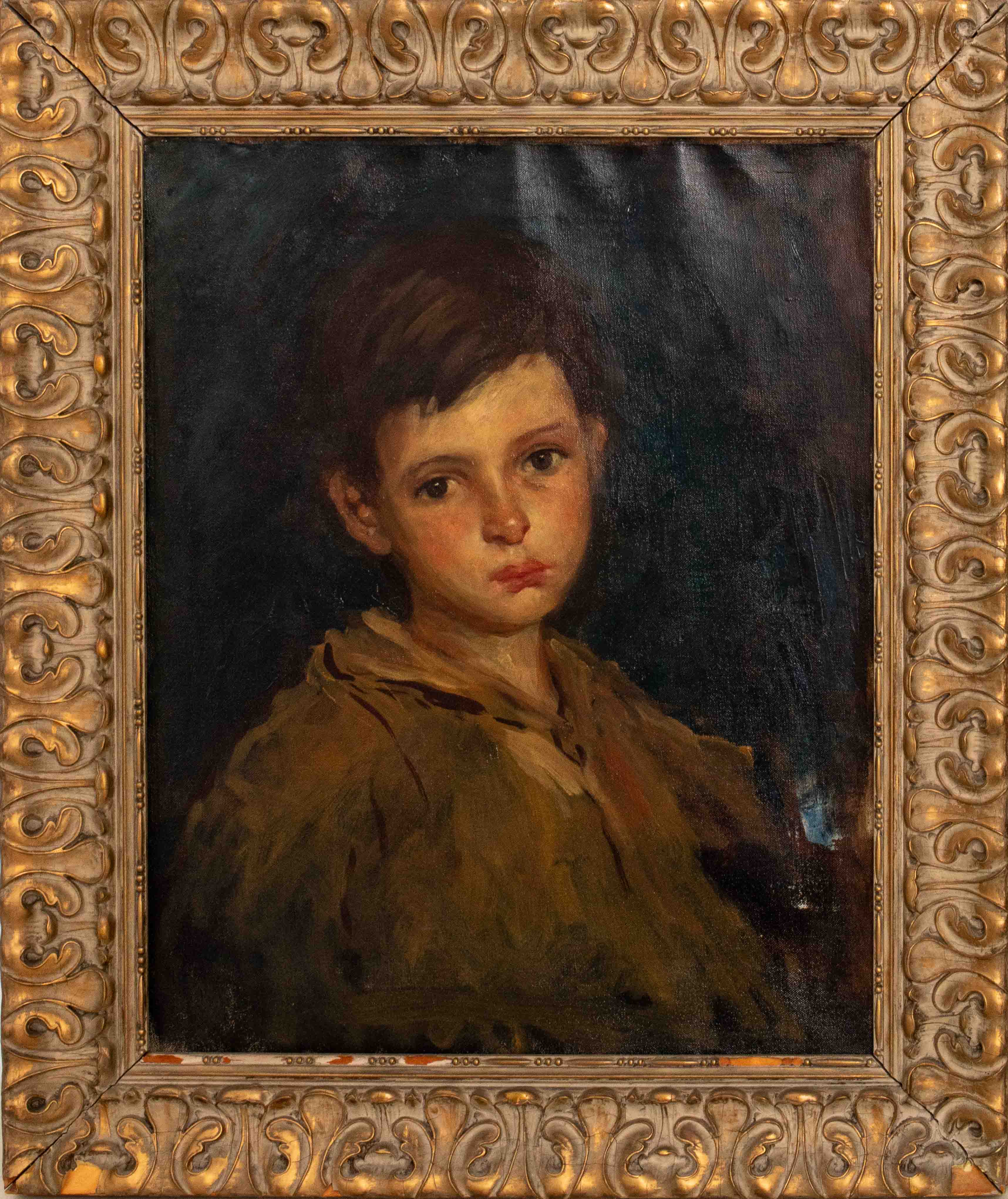 Appraisal: PORTRAIT OF A BOY OIL ON CANVAS Portrait of a