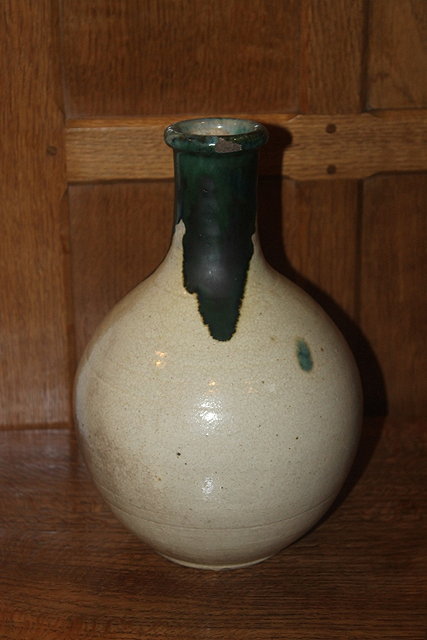 Appraisal: A JAPANESE ORIBE BOTTLE VASE th Century cm