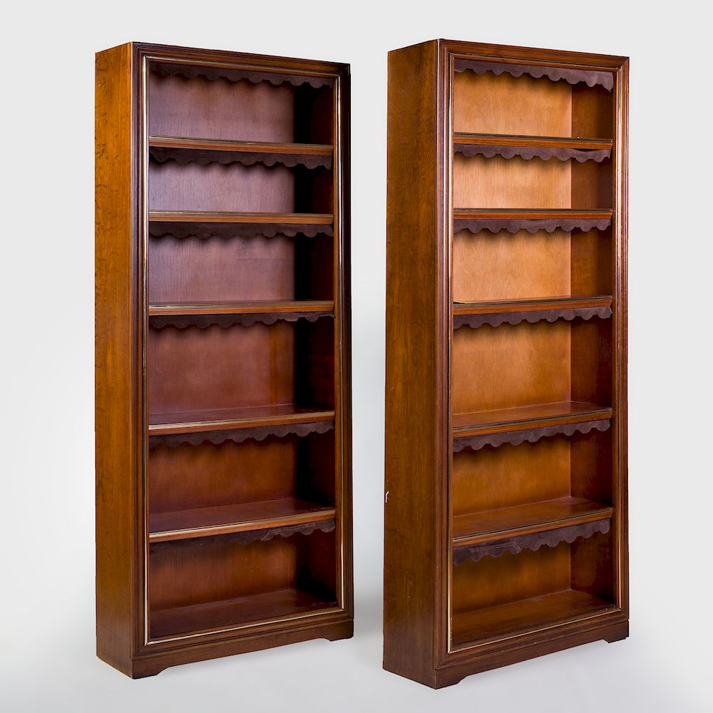 Appraisal: Pair of Modern Brass-Mounted Mahogany Bookcases in the Manner of