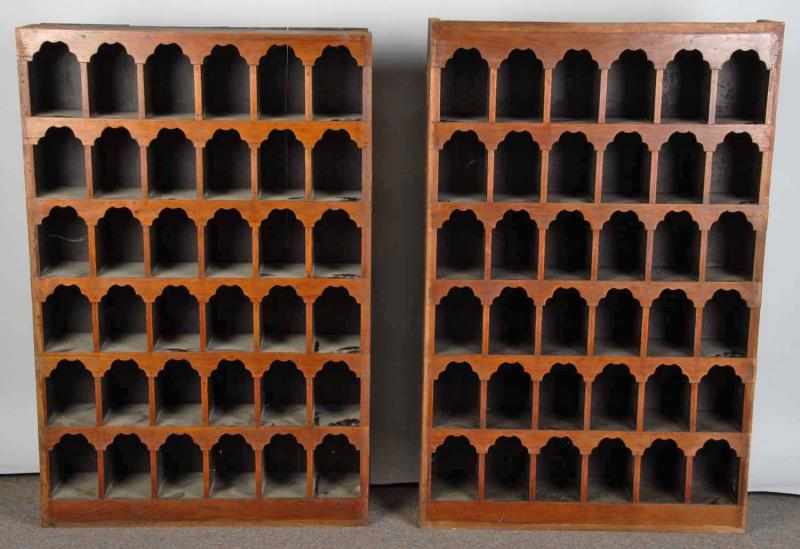 Appraisal: Lot of Wooden Shaving Mug Display Cabinets Description Some chips