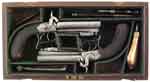 Appraisal: CASED PAIR OF BOND DOUBLE BARRELL PISTOLS WITH SNAP BAYONETS