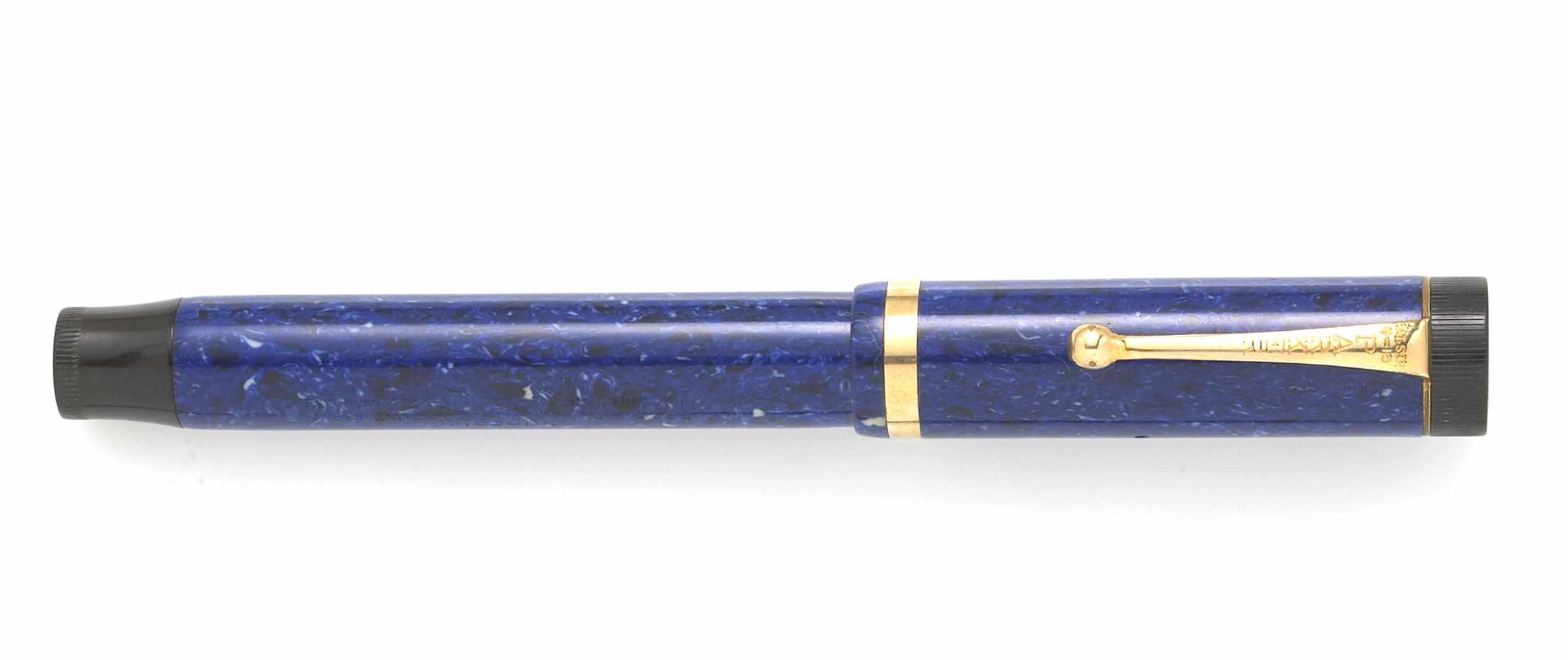 Appraisal: PARKER Senior Duofold Lapis Fountain Pen White on blue lapis