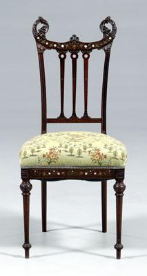 Appraisal: Fine aesthetic movement side chair scrolled back with dragon carved