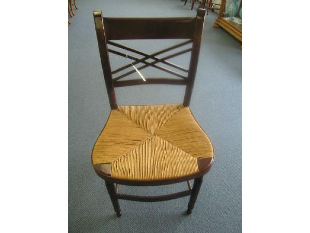 Appraisal: Mahogany Side Chair rush seat