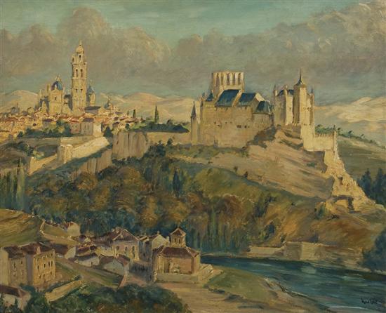 Appraisal: MAX KUEHNE American - Castle at Segovia oil on canvas