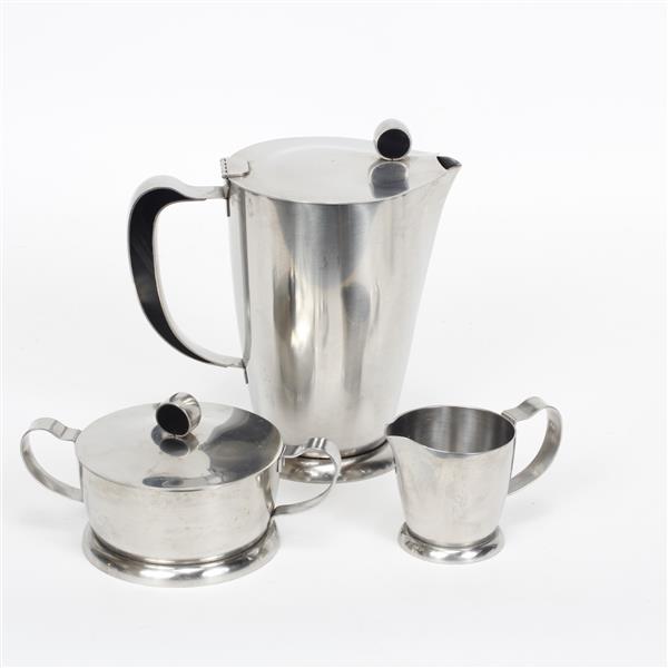 Appraisal: Gense Sweden Art Deco th Century Modern stainless steel tea