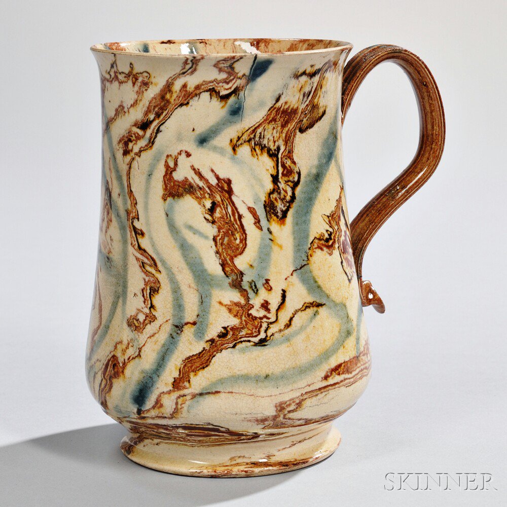 Appraisal: Staffordshire Solid Agate Tankard England mid- th century slight baluster