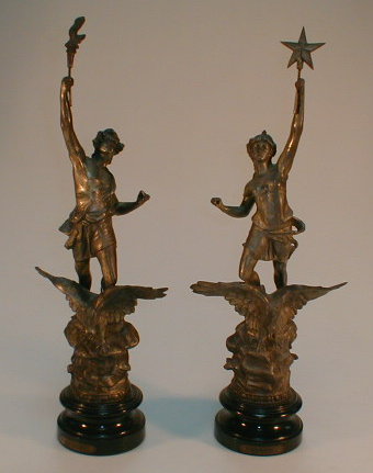 Appraisal: A pair of Spelter figures depicting night and day