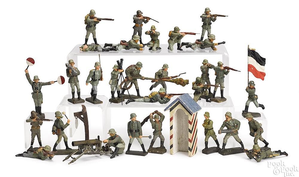 Appraisal: Lineol painted composition soldiers Lineol painted composition soldiers thirty-one pieces