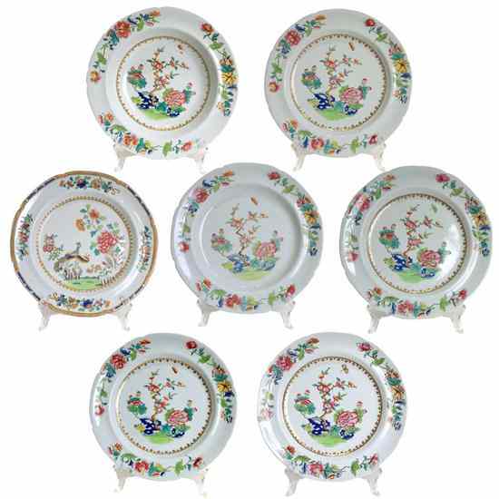 Appraisal: Four English Spode Stone China Willis Pattern Plates circa each