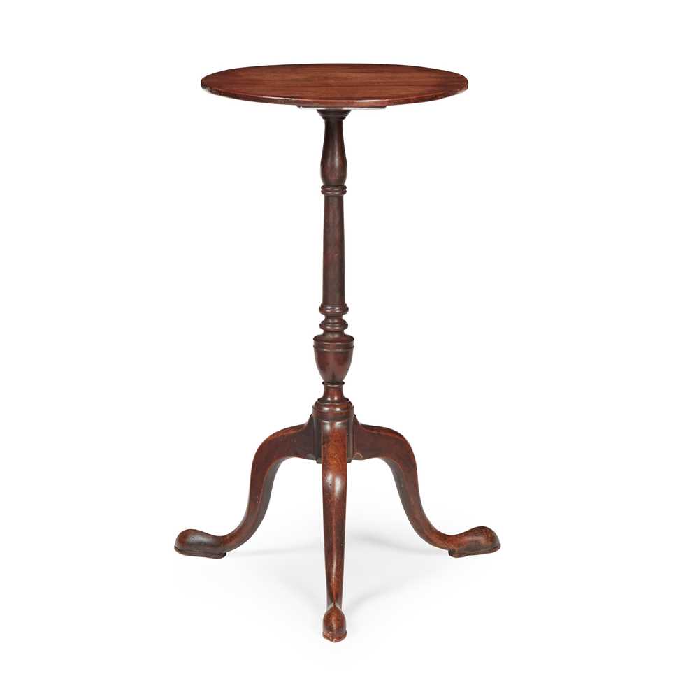 Appraisal: GEORGE III MAHOGANY TRIPOD WINE TABLE TH CENTURY the circular