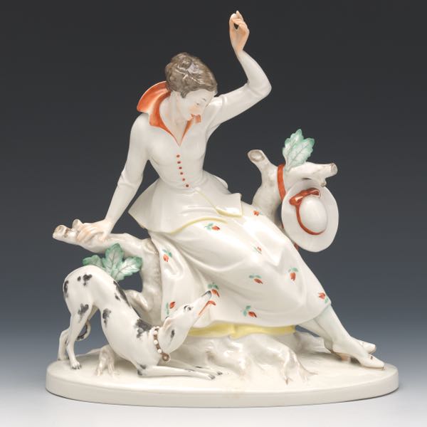 Appraisal: SCHARZBURGER GUTE FREUNDE PORCELAIN FIGURINE x x Stamped 'Schwarzburger Werkstaetten