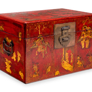 Appraisal: A Chinese Export Lacquer Chest Height x width x depth