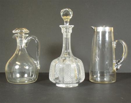 Appraisal: A cut glass sherry decanter and stopper circa cm high