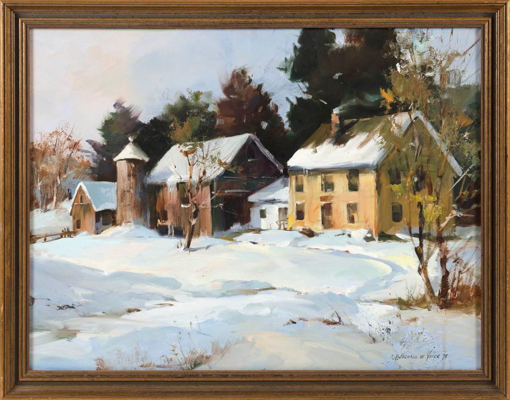 Appraisal: MARSHALL WOODSIDE JOYCE MASSACHUSETTS - FARM IN WINTER OIL ON