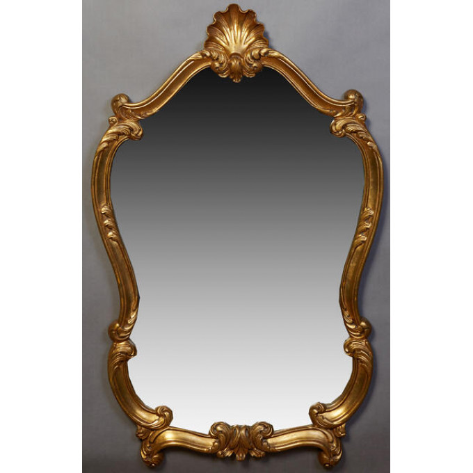 Appraisal: French Louis XV Style Carved Giltwood Overmantel Mirror th c