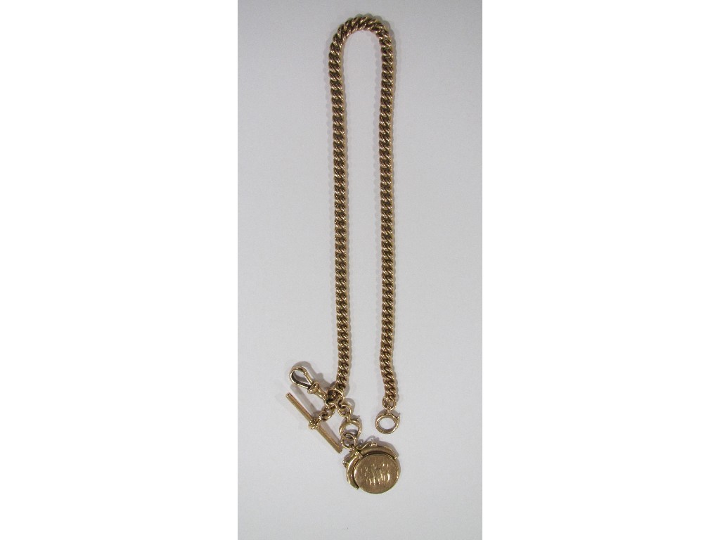 Appraisal: Victorian ct gold curb link Albert chain with ct gold