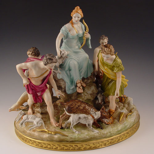 Appraisal: MEISSEN QUALITY PORCELAIN FIGURAL GROUP Very active figure group with