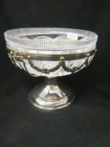 Appraisal: Silverplate Cut Glass Centerpiece superbly cut bowl