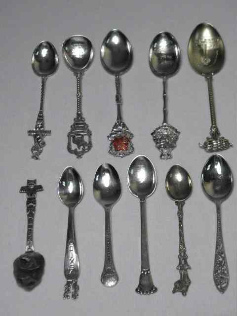 Appraisal: Assorted decorative collector's spoons Includes eight marked for Sterling silver