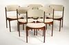 Appraisal: DINING CHAIRS - Set of modern rosewood framed side chairs