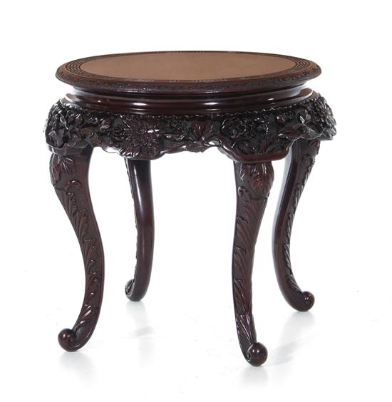 Appraisal: Chinese carved hardwood round table late th early th century