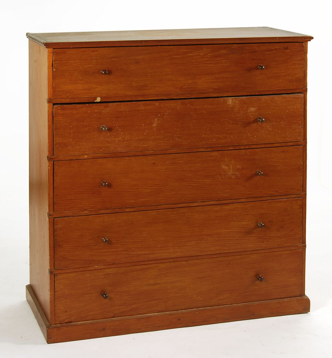 Appraisal: SHAKER FIVE-DRAWER CHEST American th CenturyIn pine Handles appear to