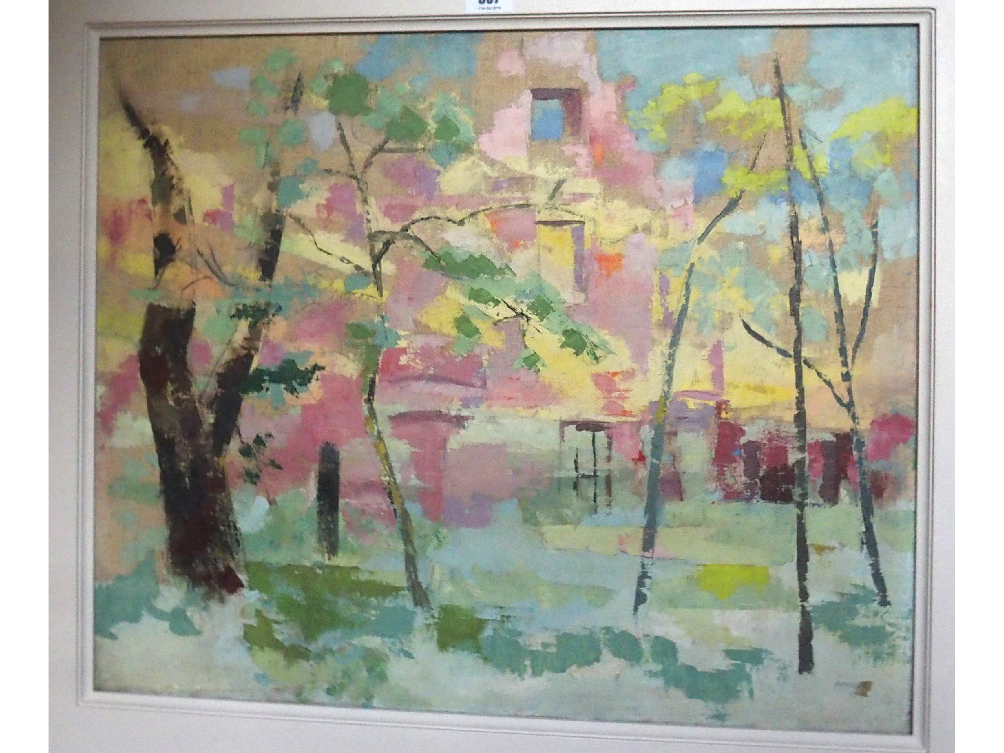 Appraisal: LOUISE ANNAND Trees and Buildings signed and dated oil on