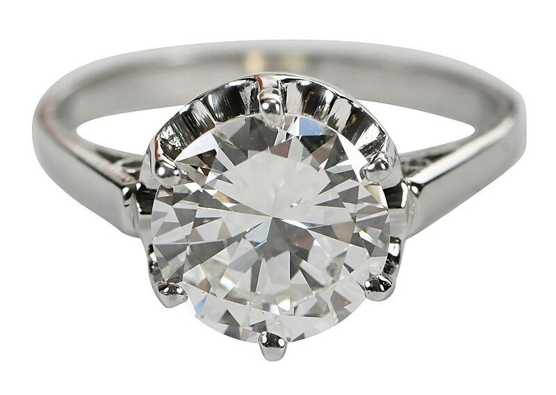 Appraisal: Platinum Diamond Ring center round brilliant diamond cts J VS