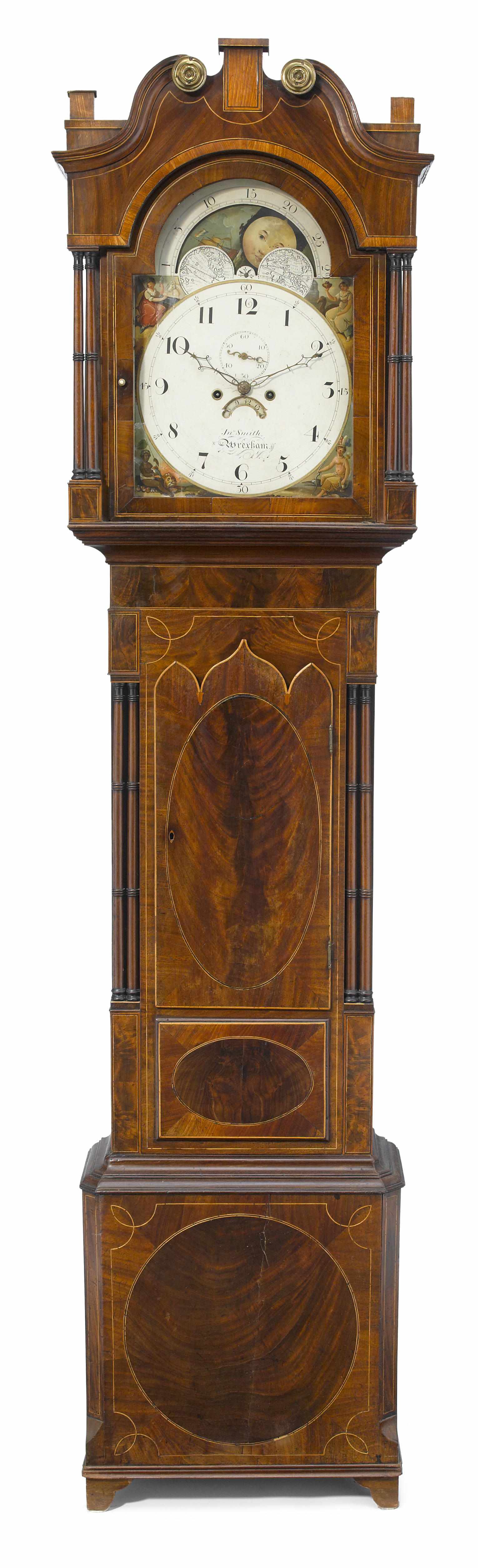 Appraisal: A late George III inlaid mahogany tall case clock Jno