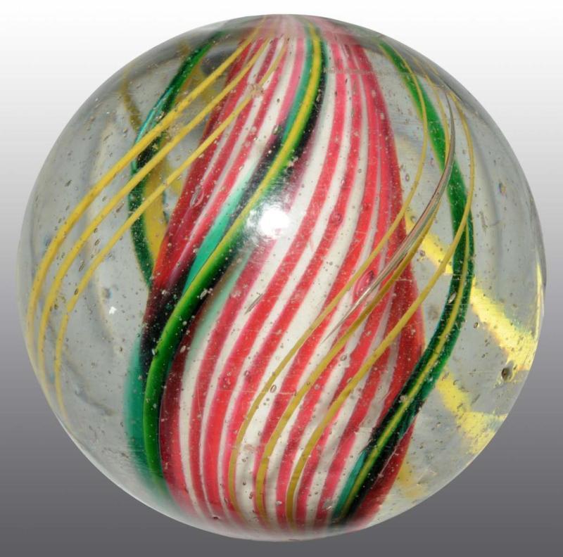 Appraisal: Solid Core -Stage Swirl Marble Description Red and white solid