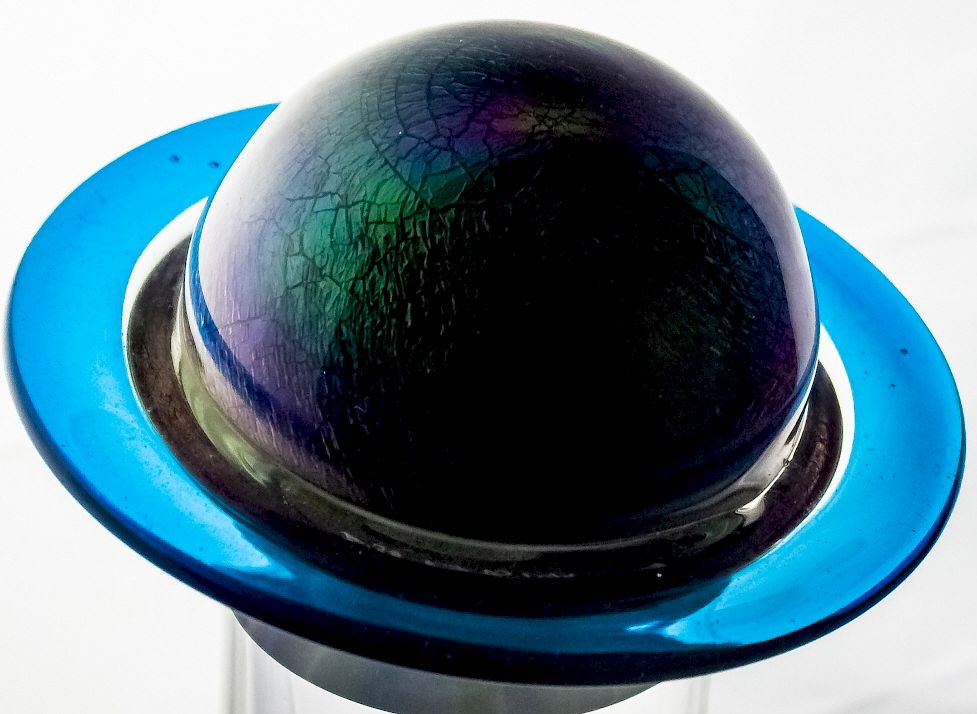 Appraisal: Correia Studio Art Glass Saturn Planet Paperweight Correia American studio