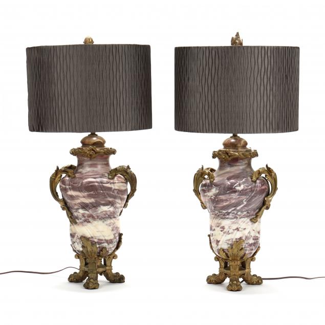 Appraisal: A PAIR OF LOUIS XV STYLE MARBLE AND DOR BRONZE