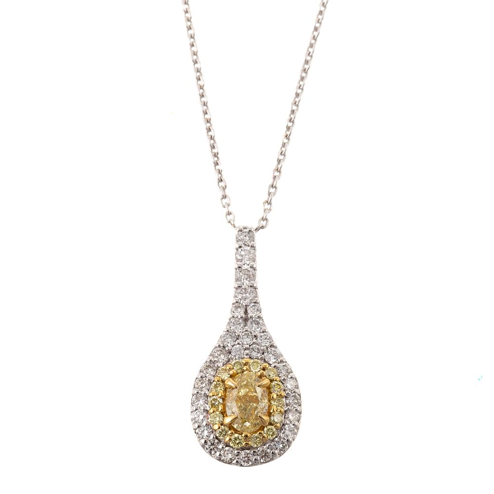 Appraisal: A Fancy Yellow Diamond Pendant in K K white gold