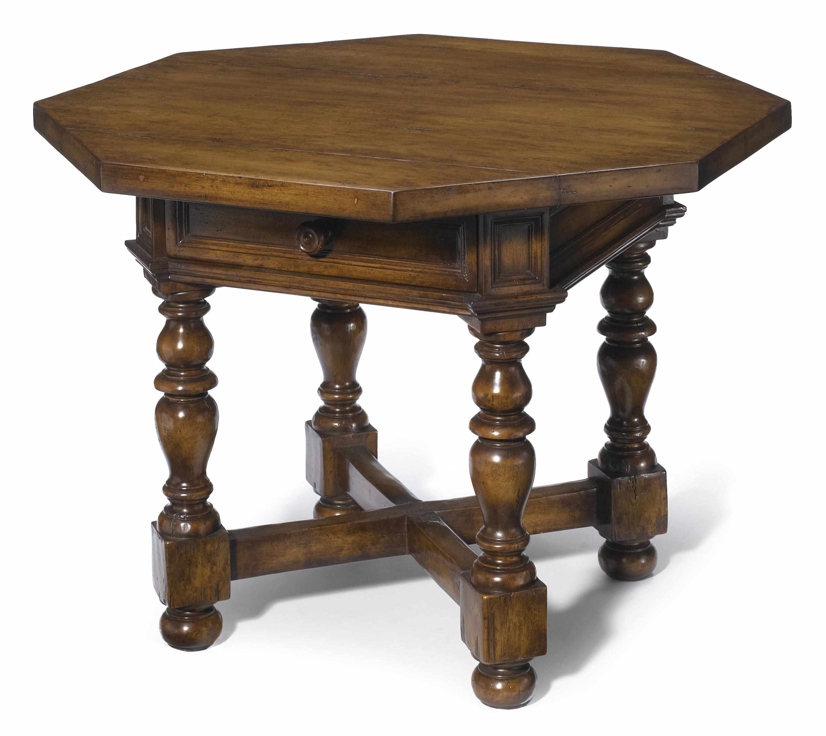 Appraisal: An Italian Baroque style mixed wood octagonal center table height