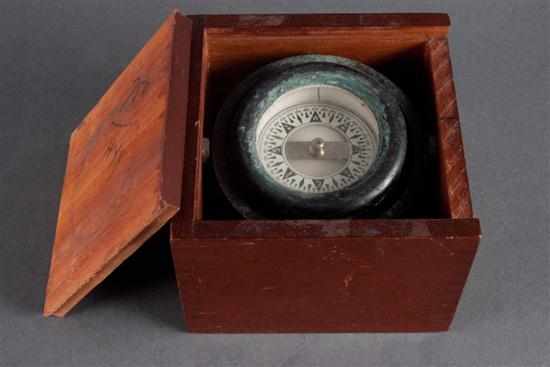 Appraisal: Gyroscopic ship's compass in fitted wood box Estimate - No