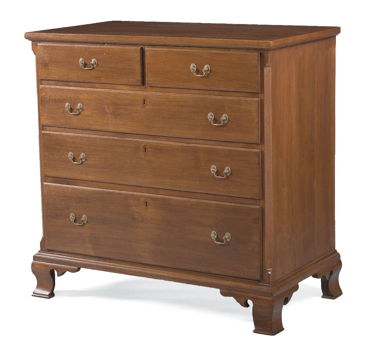 Appraisal: PENNSYLVANIA CHIPPENDALE INLAID WALNUT CHEST OF DRAWERS The rectangular top