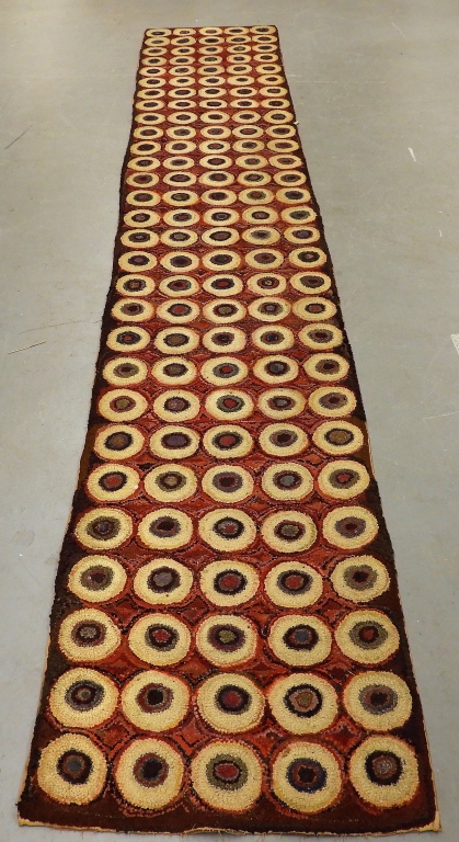 Appraisal: MOLLY NYE TOBY PENNY FOLK ART HOOKED RUG RUNNER Molly