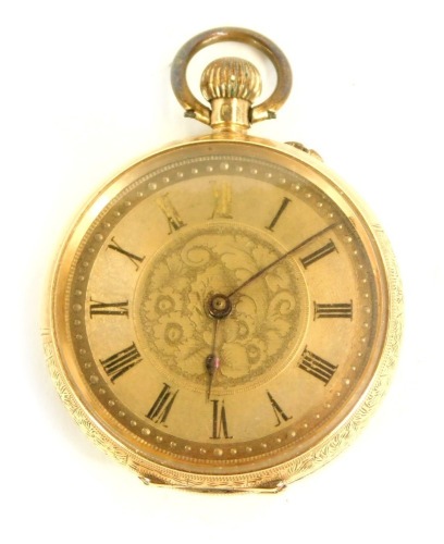 Appraisal: An early thC lady's pocket watch open faced keyless wind