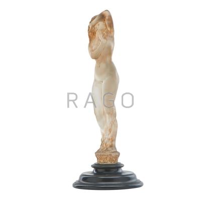 Appraisal: LALIQUE Grande Nue Socle Lierre statuette frosted glass with brown