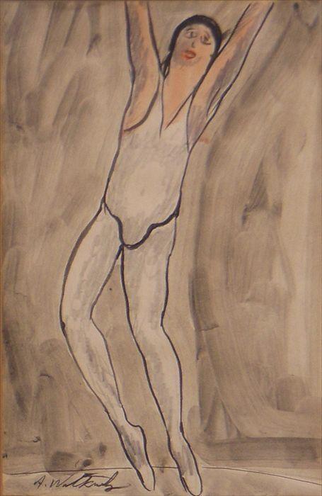 Appraisal: Abraham Walkowitz American - Dancer Mixed media on paper signed