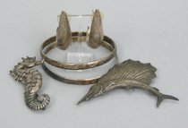 Appraisal: A Selection of Mexican Sterling Silver Jewerly Lot includes two