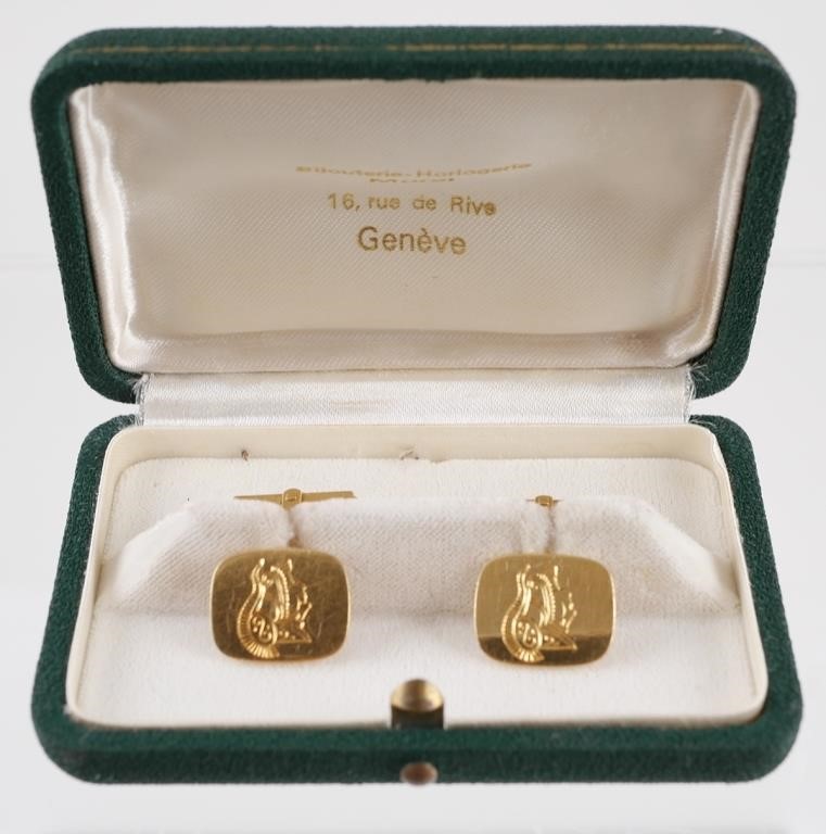 Appraisal: One pair of K yellow gold cuff links by Morel