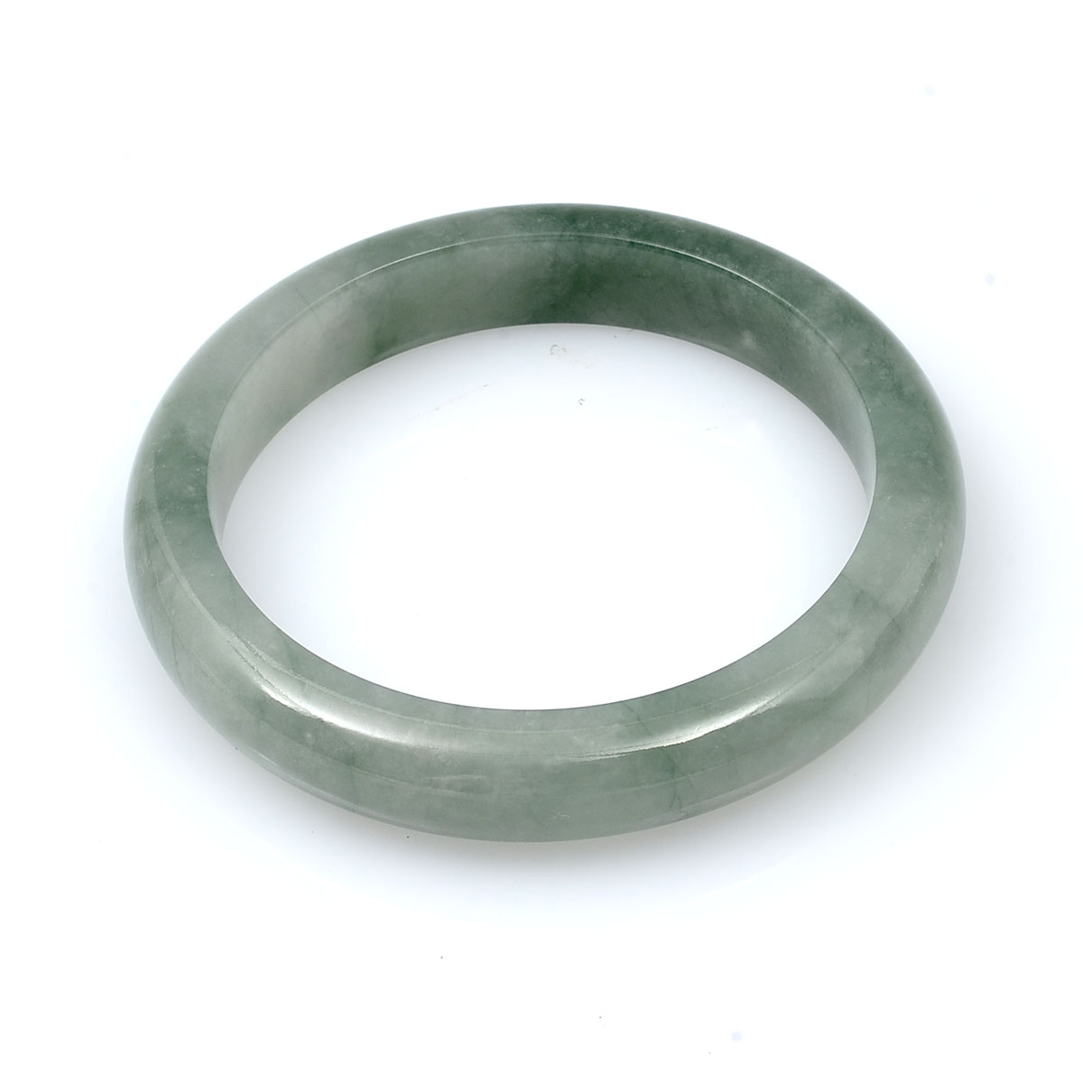 Appraisal: CHINESE FEI CUI JADE BANGLE BRACELET Chinese Green natural Fei