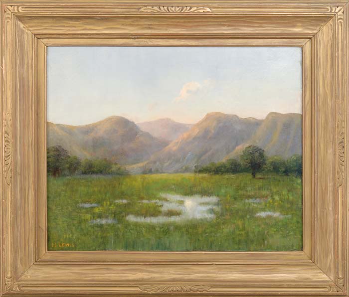 Appraisal: HARRY EMERSON LEWIS American - MOUNTAIN LANDSCAPE Oil on canvas