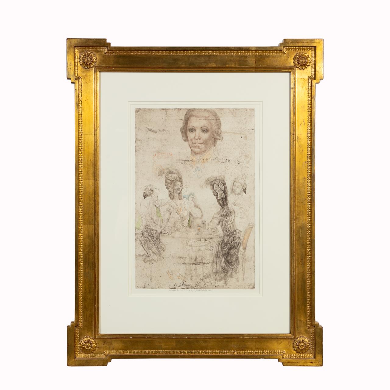 Appraisal: JIRI ANDERLE LE SOUPER FIN FRAMED ETCHING Jiri Anderle Czechoslovakian