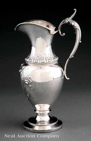 Appraisal: An American Renaissance Coin Silver Pitcher Wood Hughes New York